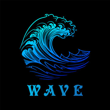 Abstract Blue Wave design for branding, T-shirts and hoodies background.