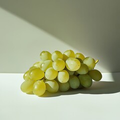 Aufkleber - Green Grapes in Soft Light on White Surface