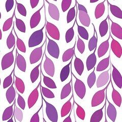 Poster - Romantic Violet Wisteria Vines Cascading Gracefully Against a Clean White Background