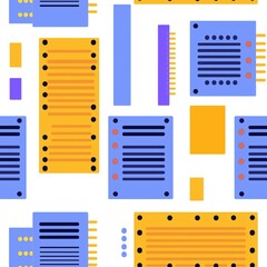 Poster - Modern Digital Layout Featuring High-Tech Sensors and Scanners in Vibrant Colors for Innovation and Design
