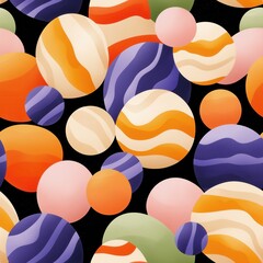 Poster - Futuristic Holographic Interface Elements with Colorful Circles and Spheres in Vibrant Patterns and Designs