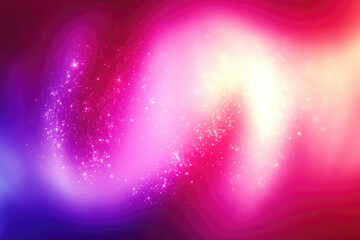 Aufkleber - vibrant, swirling gradient background with bright pink, purple, and yellow hues, featuring sparkling stars and dreamy, ethereal glow