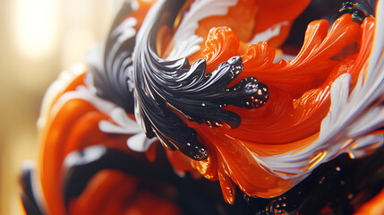Poster - Striking vase featuring a unique black and white design combining modern aesthetics with artistic flair in a colorful fractal pattern.