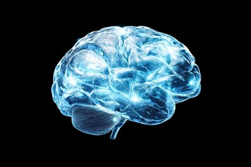 Poster - Futuristic Cybernetic Brain Concept for High-Tech Innovations in Neural Interface Design