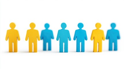 Poster - Colorful figures representing teamwork, communication, and collaboration.