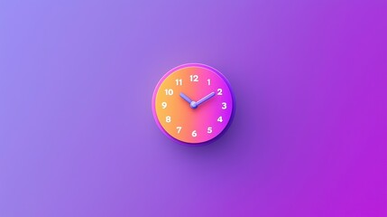 Poster - Colorful clock icon with playful design in vibrant gradient hues.