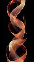 Poster - Twisted ribbons of orange and gold against a black background