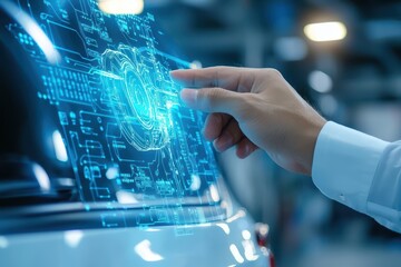 Poster - Modern Technology Concept for Automotive Repair and Service in High-Tech Environment