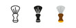 © MALAI Studio - Shaving brush icon. Classic barber tool vector illustration. Grooming and foam application symbol representing vintage shaving, beard care and professional barbershop essentials.