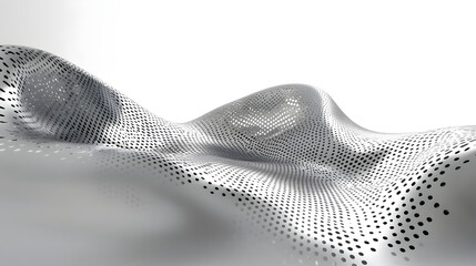 Poster - Abstract background featuring white and black curvilinear patterns creating a modern digital interface aesthetic.