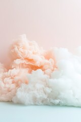 Poster - This delicate watercolor blend features soft pastel hues of peach, cream, and pale blue, creating an airy, magical atmosphere perfect for children's products and whimsical branding