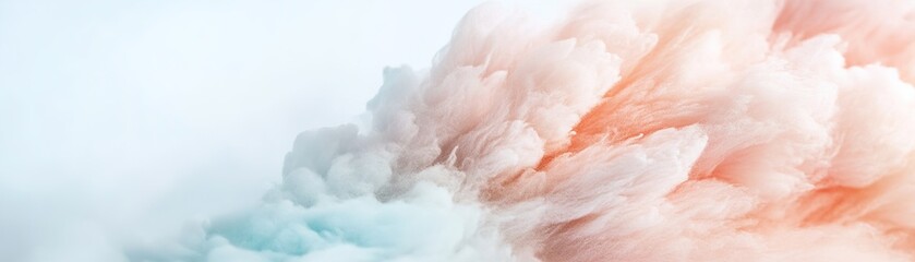 Poster - Delicate pastel hues of peach, cream, and pale blue blend seamlessly, creating a soft-focus, airy effect ideal for whimsical branding and children's products