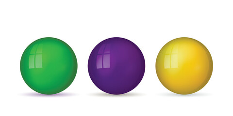 Wall Mural - set with glass colorful balls. glossy realistic ball, 3d abstract vector illustration highlighted on