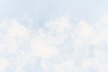 Poster - Soft clouds, minimalist light blue background illustration, elegant simple sky wallpaper design