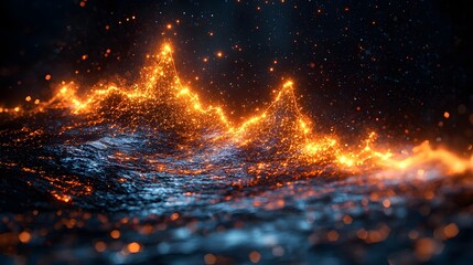 Canvas Print - glowing stellar graph symbolizing progress and achievements in a creative field