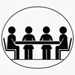 © Big Dream - Conference Meeting Icon vector, a group of people are meeting sitting conrerence room