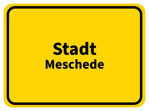 Illustration eines Stadteingangsschildes von der Stadt Meschede im Sauerland