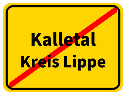 Illustration eines Stadtausgangsschildes von Kalletal, einer Gemeinde des Kreises Lippe