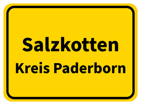 Illustration eines Stadteingangsschildes von Salzkotten, einer Gemeinde des Kreises Paderborn