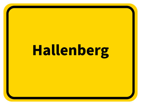 Illustration eines Stadteingangsschildes von Hallenberg, einer Gemeinde des Hochsauerlandkreises im Sauerland