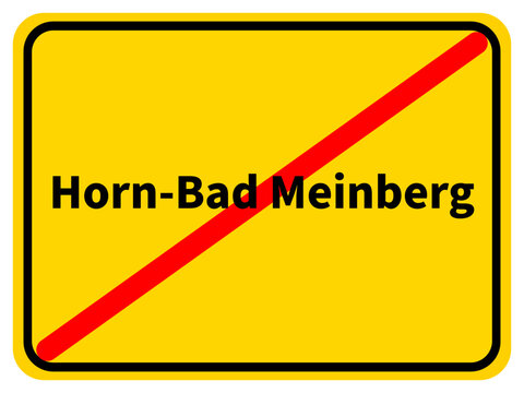 Illustration eines Stadtausgangsschildes von Horn-Bad Meinberg, einer Gemeinde des Kreises Lippe