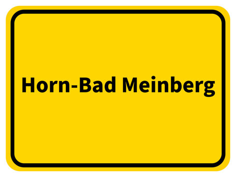 Illustration eines Stadteingangsschildes von Horn-Bad Meinberg, einer Gemeinde des Kreises Lippe