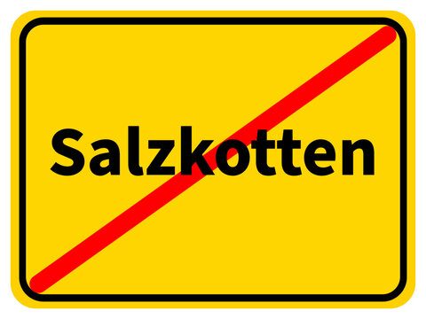 Illustration eines Stadtausgangsschildes von Salzkotten, einer Gemeinde des Kreises Paderborn