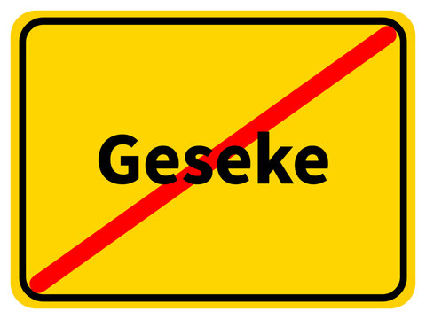 Illustration eines Stadtausgangsschildes von Geseke, einer Gemeinde des Kreises Soest