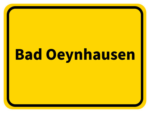Illustration eines Stadteingangsschildes von Bad Oeyenhausen, einer Gemeinde des Kreises Minden-Lübbecke