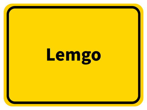 Illustration eines Stadteingangsschildes von Lemgo, einer Gemeinde des Kreises Lippe