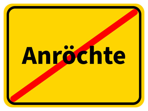 Illustration eines Stadtausgangsschildes von Anröchte, einer Gemeinde des Kreises Soest