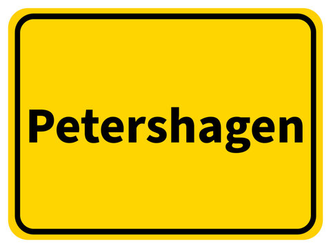 Illustration eines Stadteingangsschildes von Petershagen, einer Gemeinde des Kreises Minden-Lübbecke