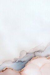 Poster - A soft watercolor blend features beige, gray, and pale gold ink splashes forming an artistic border. The background transitions easily, providing space for text development in branding
