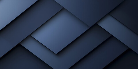 Poster - dark blue abstract background with overlapping diagonal geometric shapes creates modern and sleek design