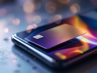 Aufkleber - An aesthetically pleasing image featuring a smartphone with a card resting on it.