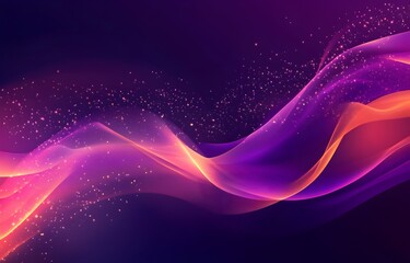 Wall Mural - Abstract Dynamic Wavy Forms: Mesmerizing abstract composition features dynamic wavy lines, cascading in vibrant shades of orange and purple, creating a sense of movement and elegance.