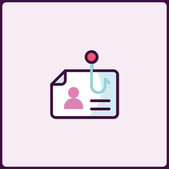 Poster - Data privacy breach and phishing concept icon with identity theft icon