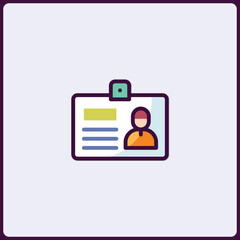 Poster - Stylized identification card icon representing professional accreditation