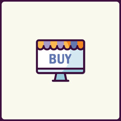 Poster - Colorful Online Shop Illustration Promoting E-Commerce Purchasing and Sales