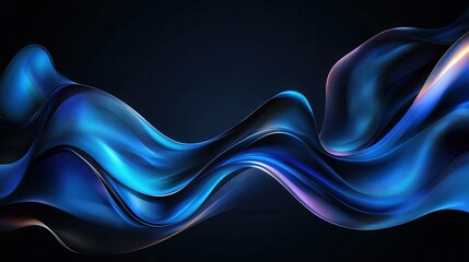 Poster - vibrant and undulating abstract waves of dynamic digital energy neon light and flowing liquid forms 