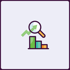 Poster - Financial Chart Analysis Icon for Growth and Investment Strategies Visualization