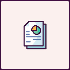 Poster - Stylized report icon representing data analysis and strategic planning