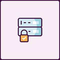Poster - Secured data server illustration depicting robust information protection