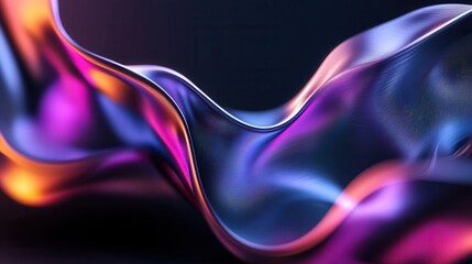 Poster - Vibrant and dynamic abstract digital design featuring mesmerizing high speed glowing fluid movements and vivid color gradients