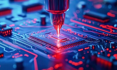 Poster - microchip inspection close-up