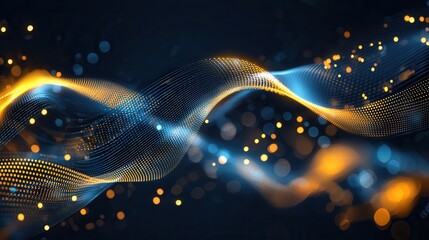 Poster - A captivating abstract and futuristic digital composition featuring a dynamic display of shimmering luminous particles and swirling