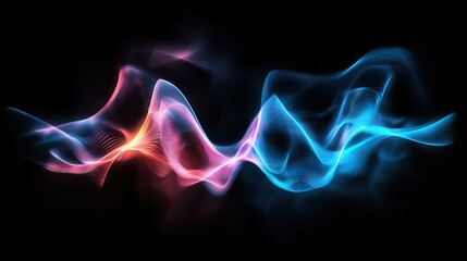 Poster - a mesmerizing abstract composition featuring dynamic multicolored neon like waves and energy fields 