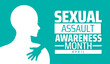 © Neelrong - Sexual assault awareness month background banner or poster design template. observed every year in  April. Holiday concept. Use to any Template, card, poster, placard, template.