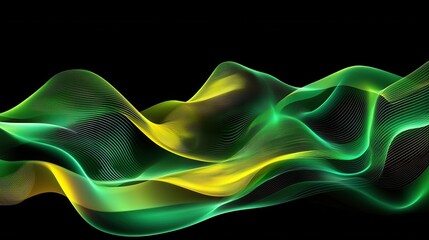 Poster - Vibrant undulating waves of color and energy created by an intelligence system exploring the possibilities of generative art and data visualization