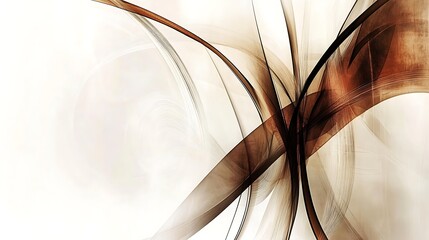 Poster - Abstract Artwork Featuring Brown Lines and White Background
